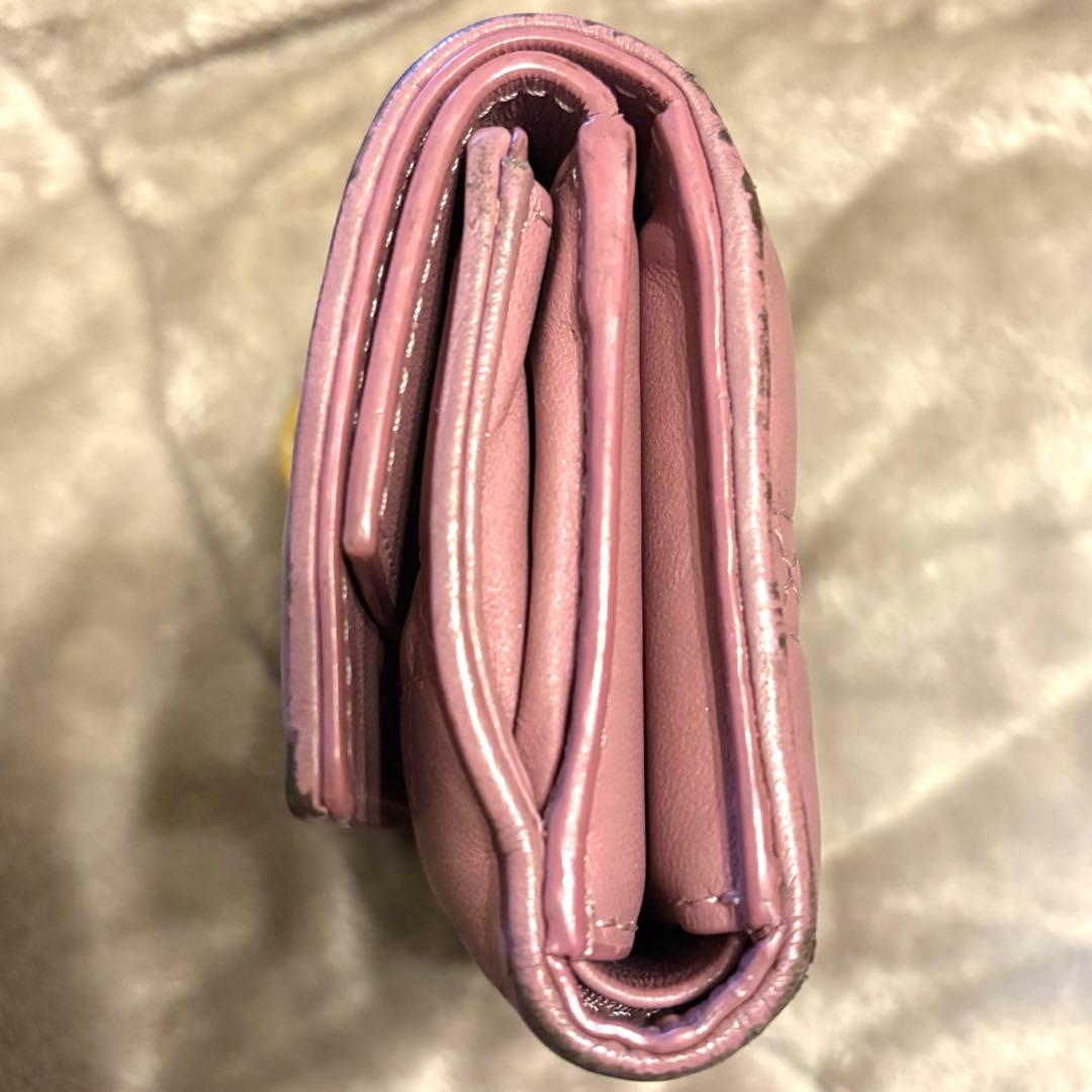 Lady Dior Lotus ディオール　ウォレットピンク キルティング 財布