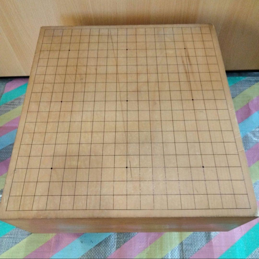 1-82 昭和レトロ　囲碁盤 脚・へそ付き 落胤あり