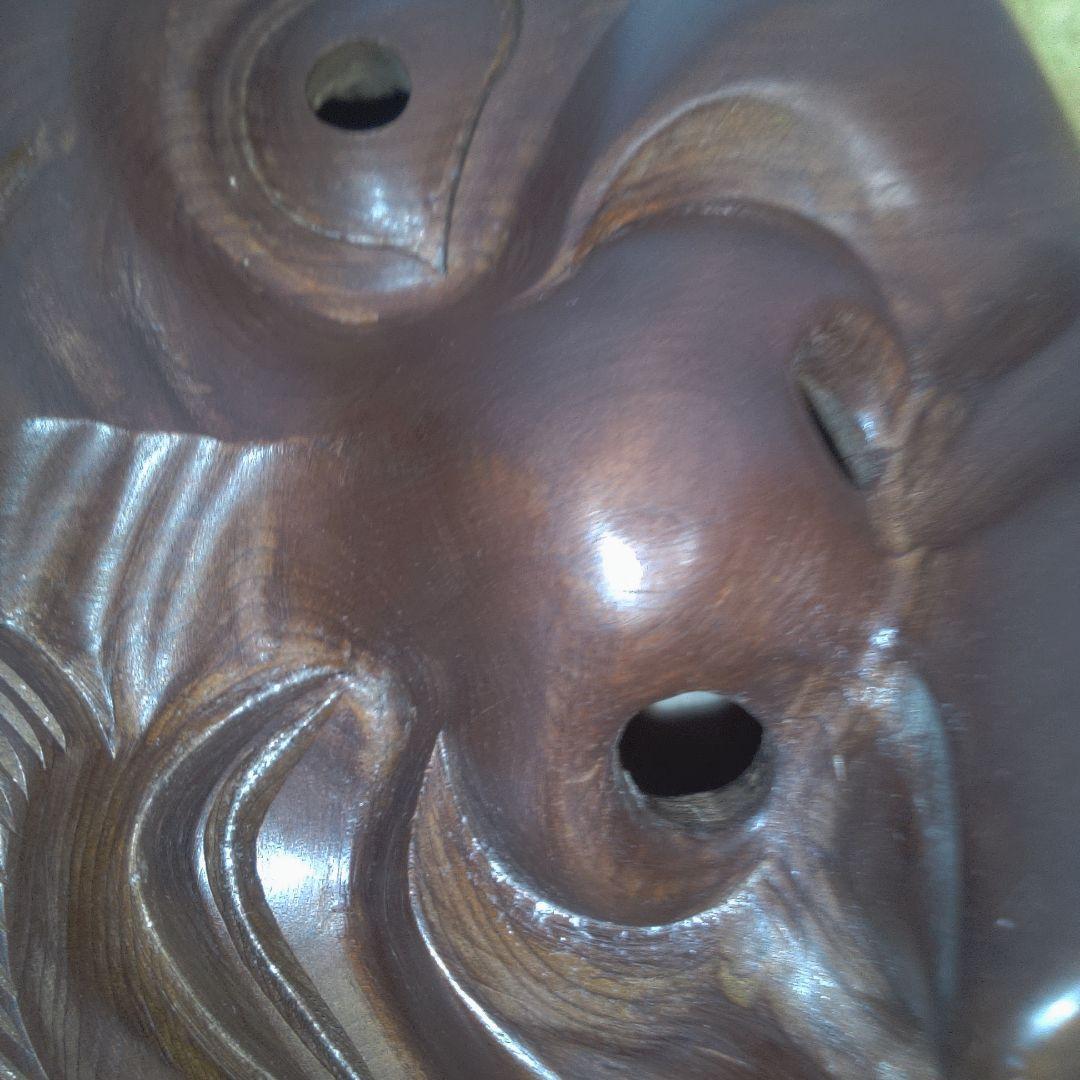 木製 伝統的な顔の彫刻 お面