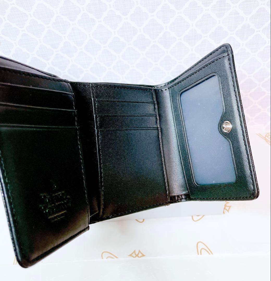 【最新◇ショッパー付】新品 ヴィヴィアン・ウエストウッド　三折り財布 黒