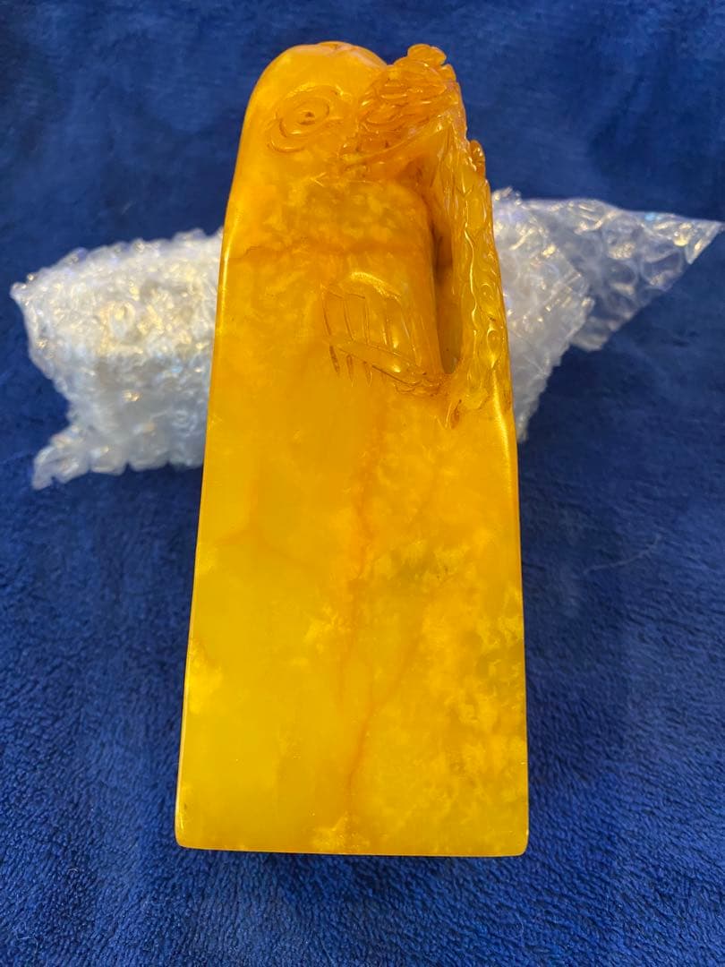 寿山石田黄石彫刻印章名人刻铭1点819g TA1151