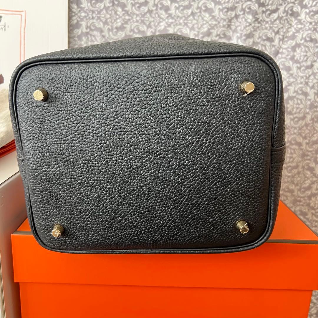 HERMES エルメス　ピコタン　ロック　MM ブラック　C刻印　ゴールド金具