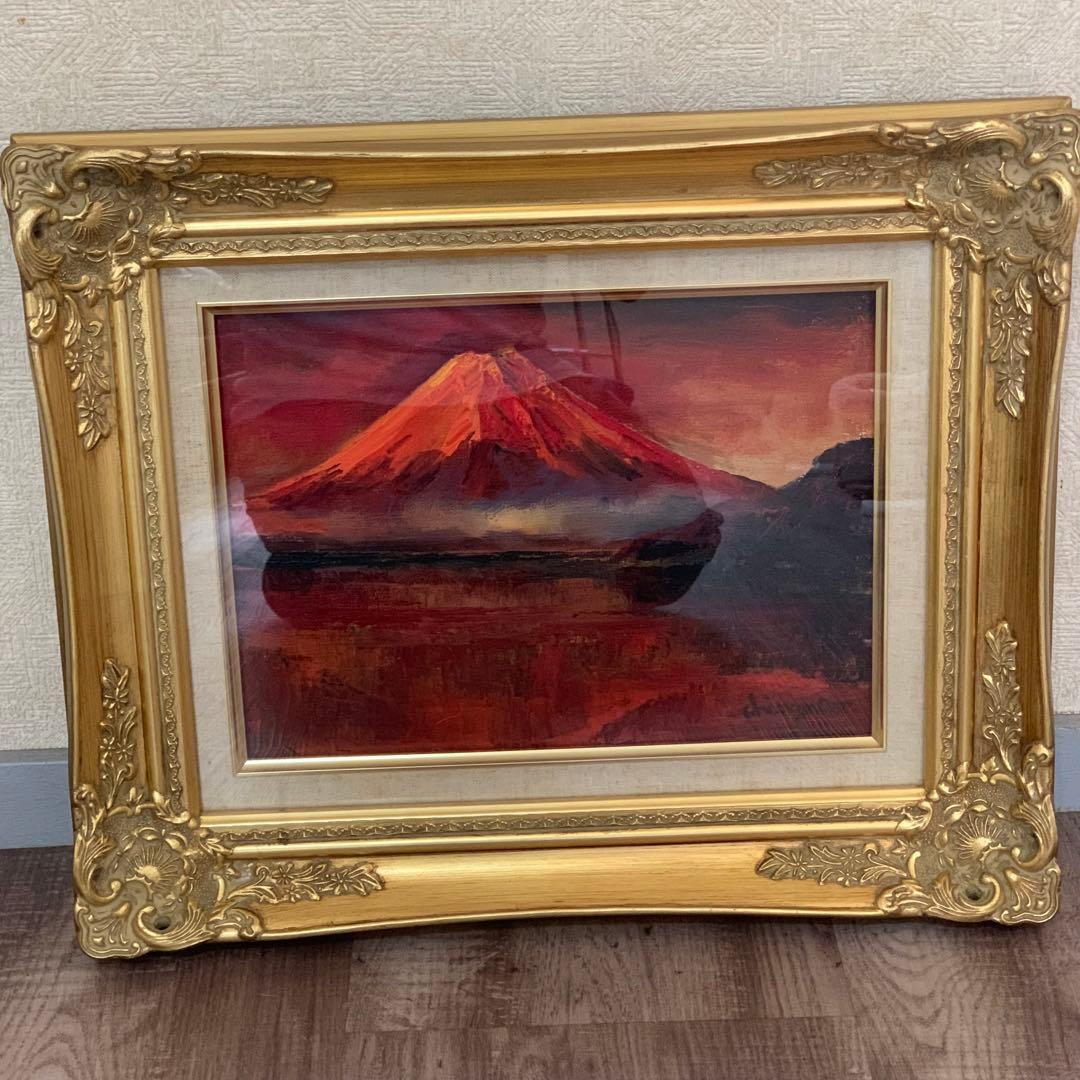 小野知久　油絵　赤富士