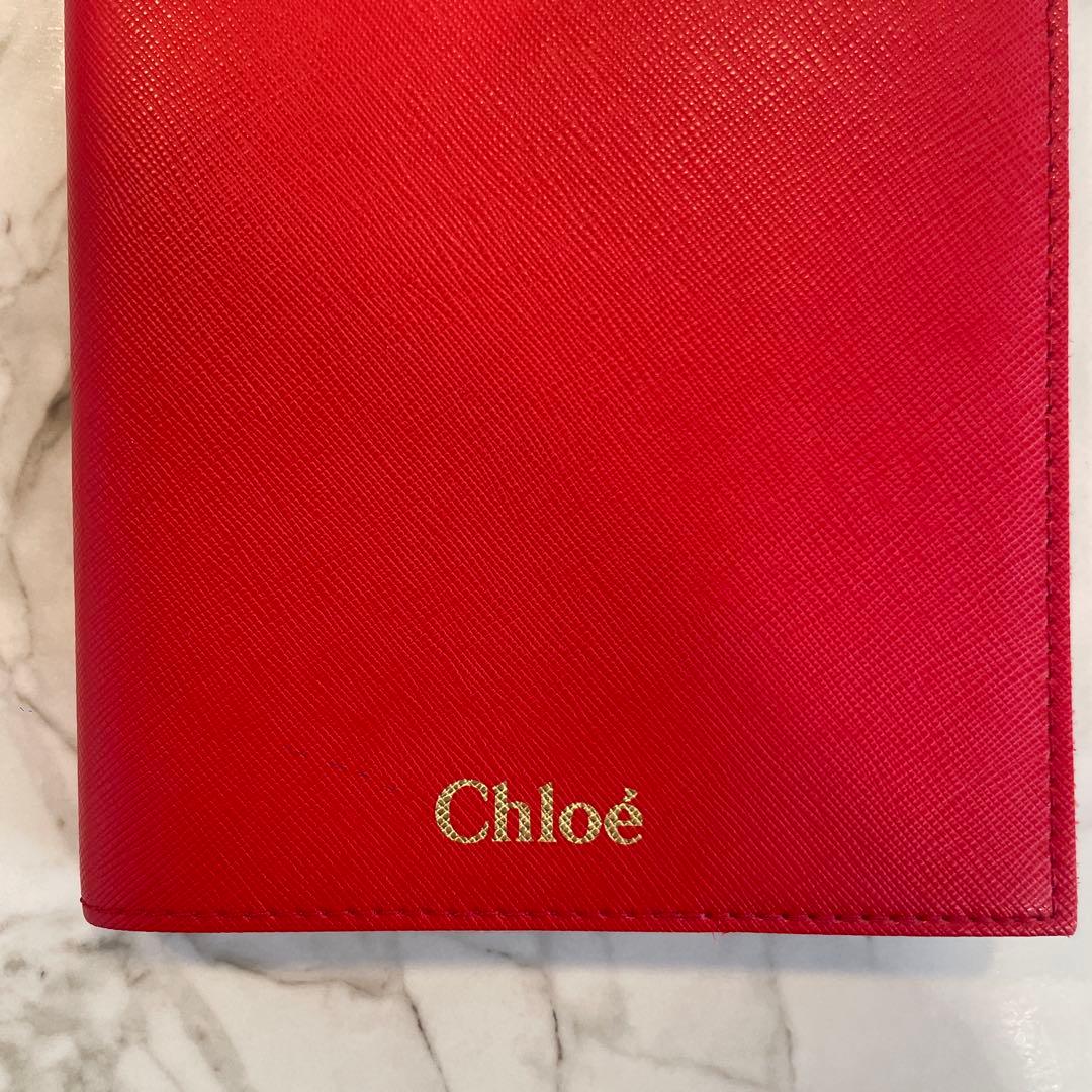Chloé 赤 レザーカバー付き（取り外し可）ノート