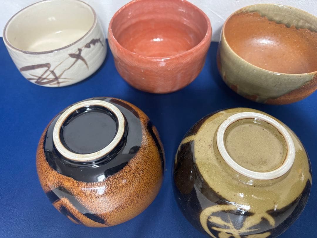 陶器茶碗 5個セット　抹茶碗 志野茶碗 瀬戸焼　清水焼　京焼　信楽焼