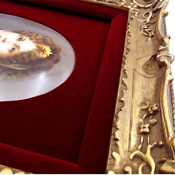 【希少・KPMベルリン 】ルイーゼ王妃 陶板画／額装 アンティーク 投資アート