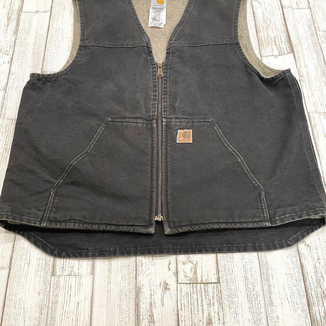 【希少モデル！】Carhartt カーハート　ダック　ベスト　ブラック　黒　ボア