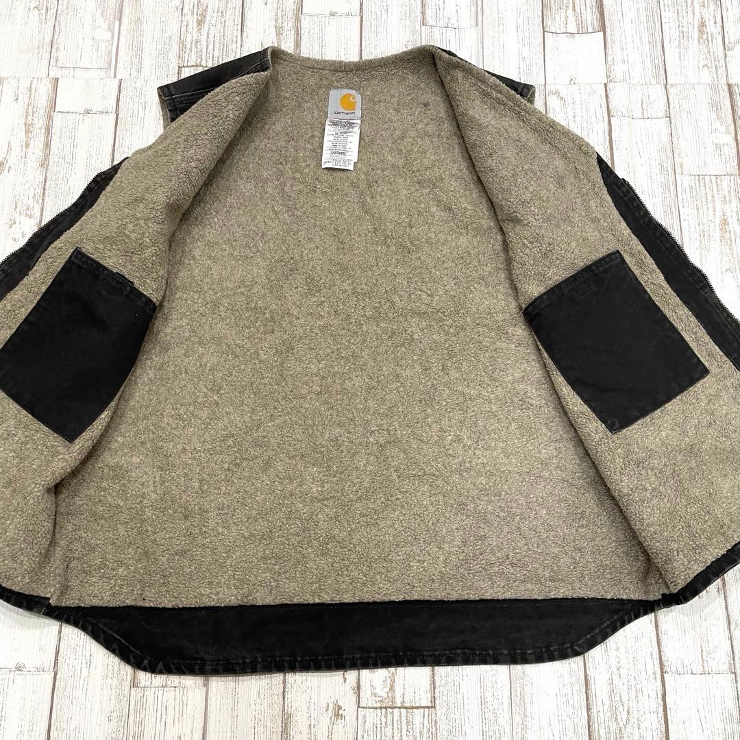 【希少モデル！】Carhartt カーハート　ダック　ベスト　ブラック　黒　ボア