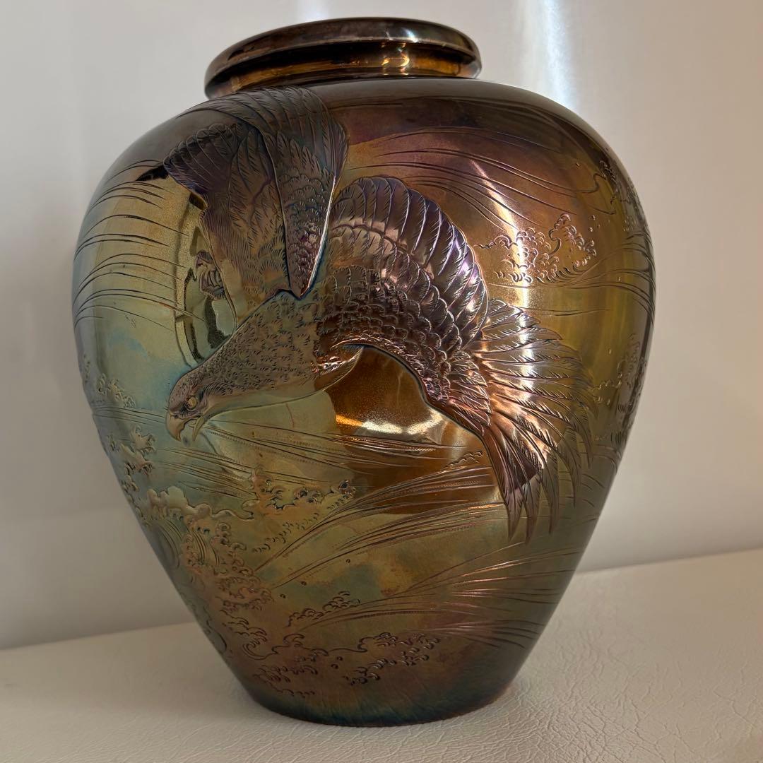 銀花瓶　純銀刻　三越刻　政　未使用