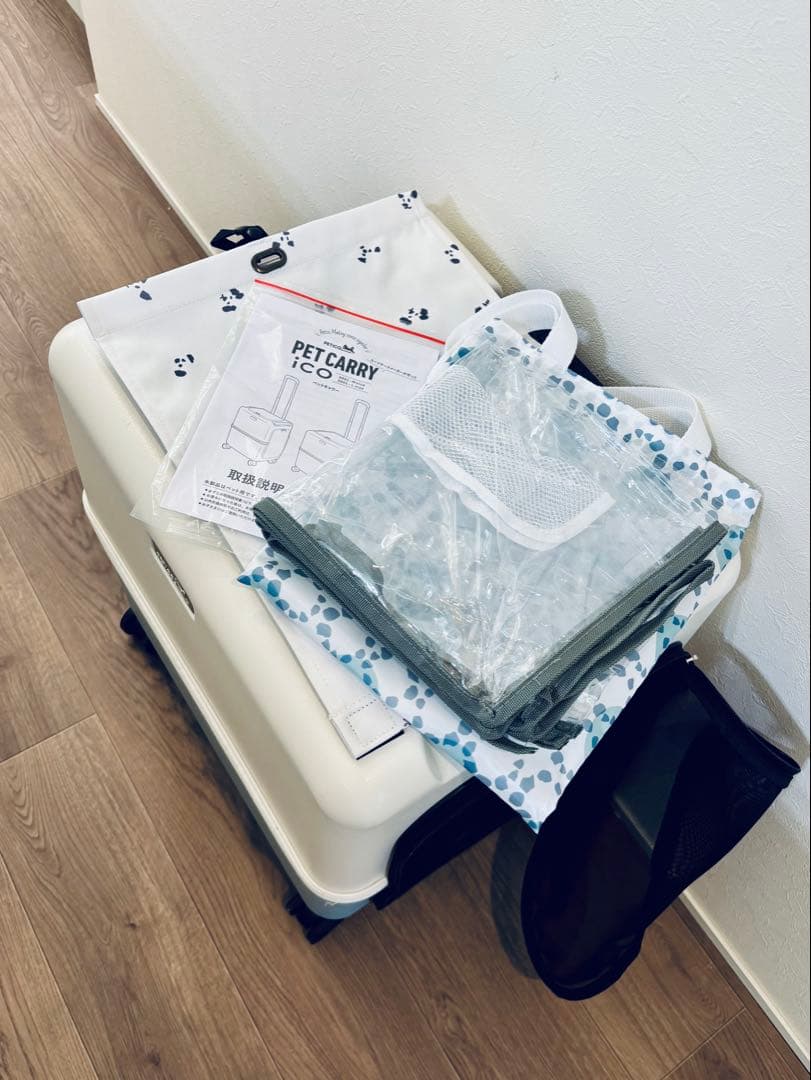 PETiCOペットキャリー【Lサイズ】、雨カバー・日除けつき