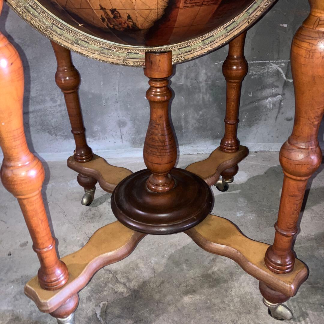 アンティーク イタリア製 地球儀 バーキャビネット ワイン セラー キャスター付