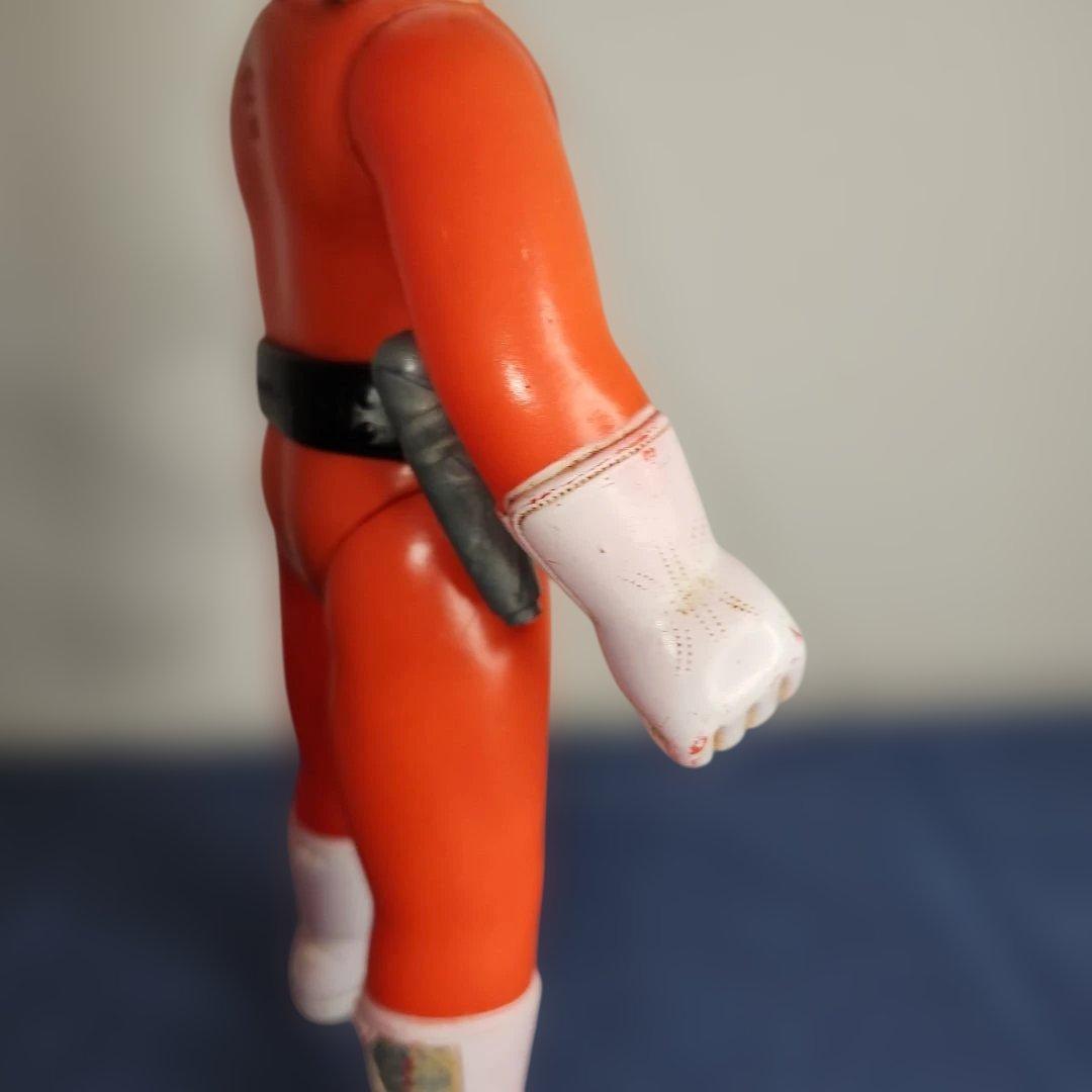 アカレンジャー　面取れ　ソフビ　面　武器　マントなし　レア　約22センチ