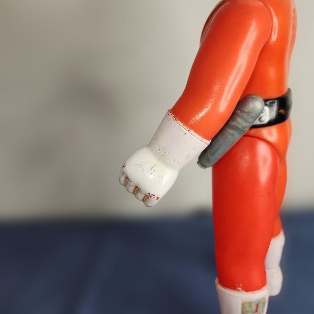 アカレンジャー　面取れ　ソフビ　面　武器　マントなし　レア　約22センチ