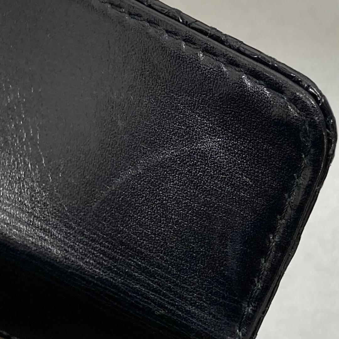 美品 クロコダイル　ハンドバッグ　高級　ゴールド金具　ブラック