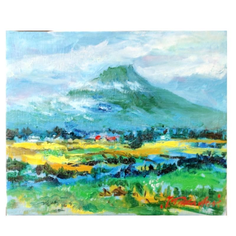 ☆ 高橋益之 ☆「 羊蹄山風景」油絵 F３号サイズ 　新品！