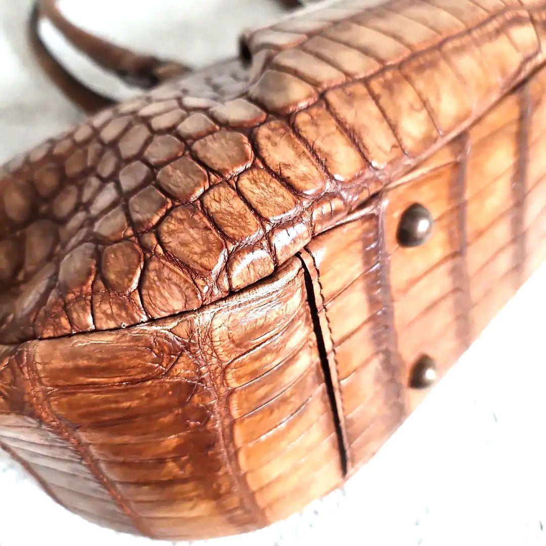 京都枡儀『お洒落なクロコダイル』バッグJRAタグ、チャーム　証明書