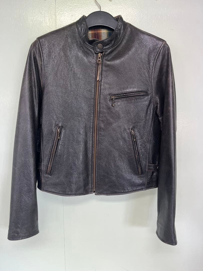山羊革　Harley ハーレー　シングルライダース レザージャケット　M
