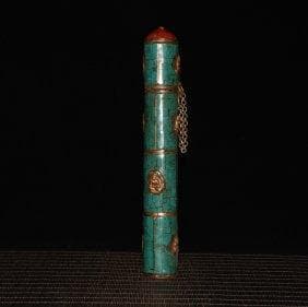 純銅象嵌ターコイズ線香飾り