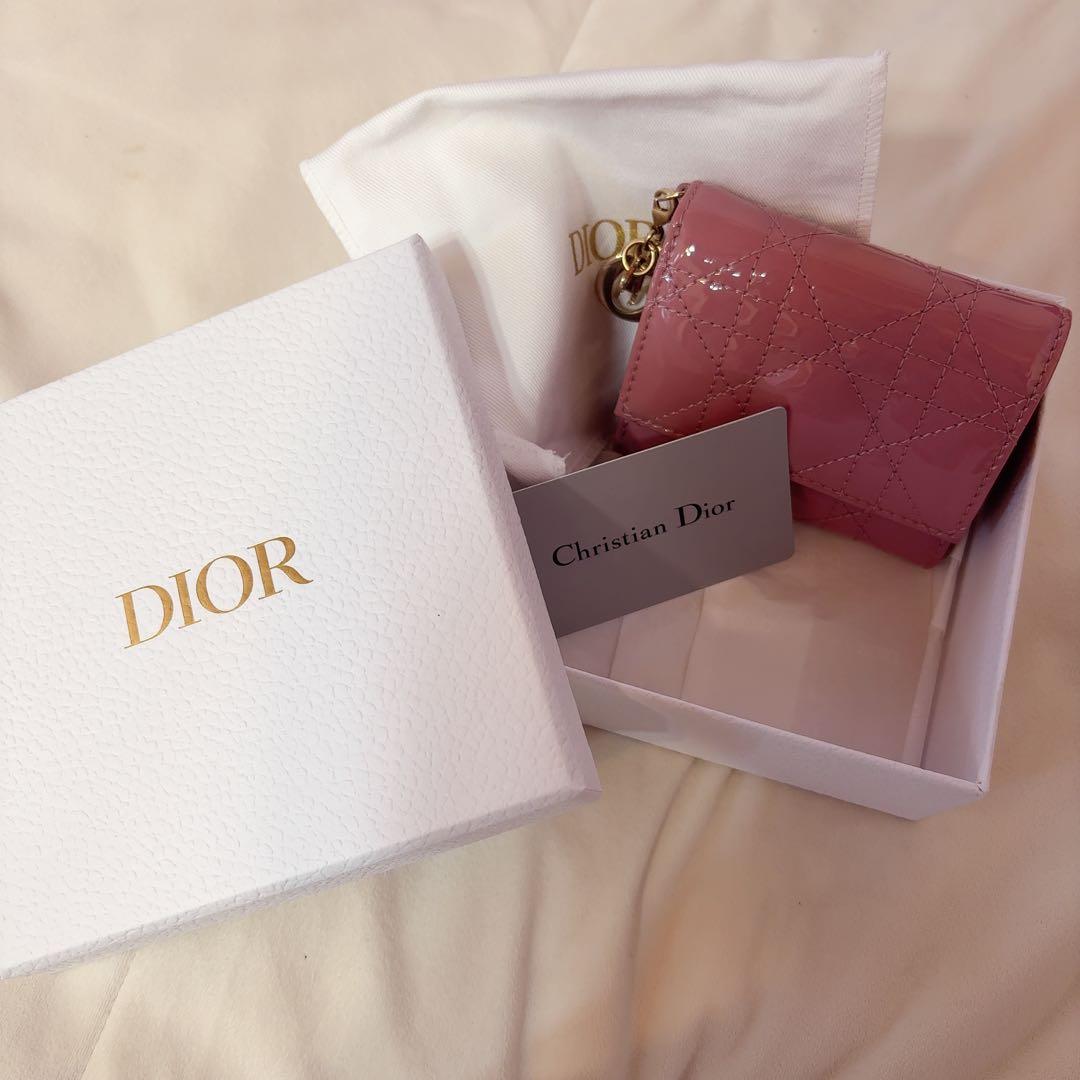 Dior 三つ折り財布 ピンク ロータスウォレット
