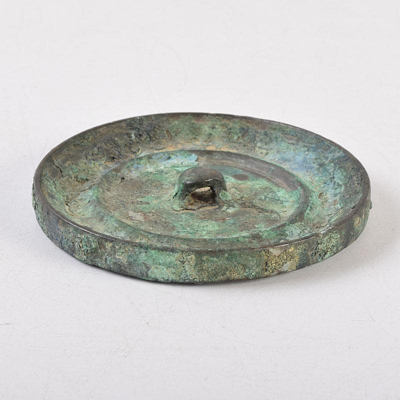 中国　古銅青銅　銅鏡　古鏡　紙鎮　文鎮　時代箱　M　R9328