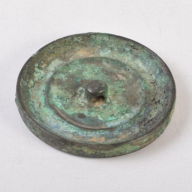 中国　古銅青銅　銅鏡　古鏡　紙鎮　文鎮　時代箱　M　R9328