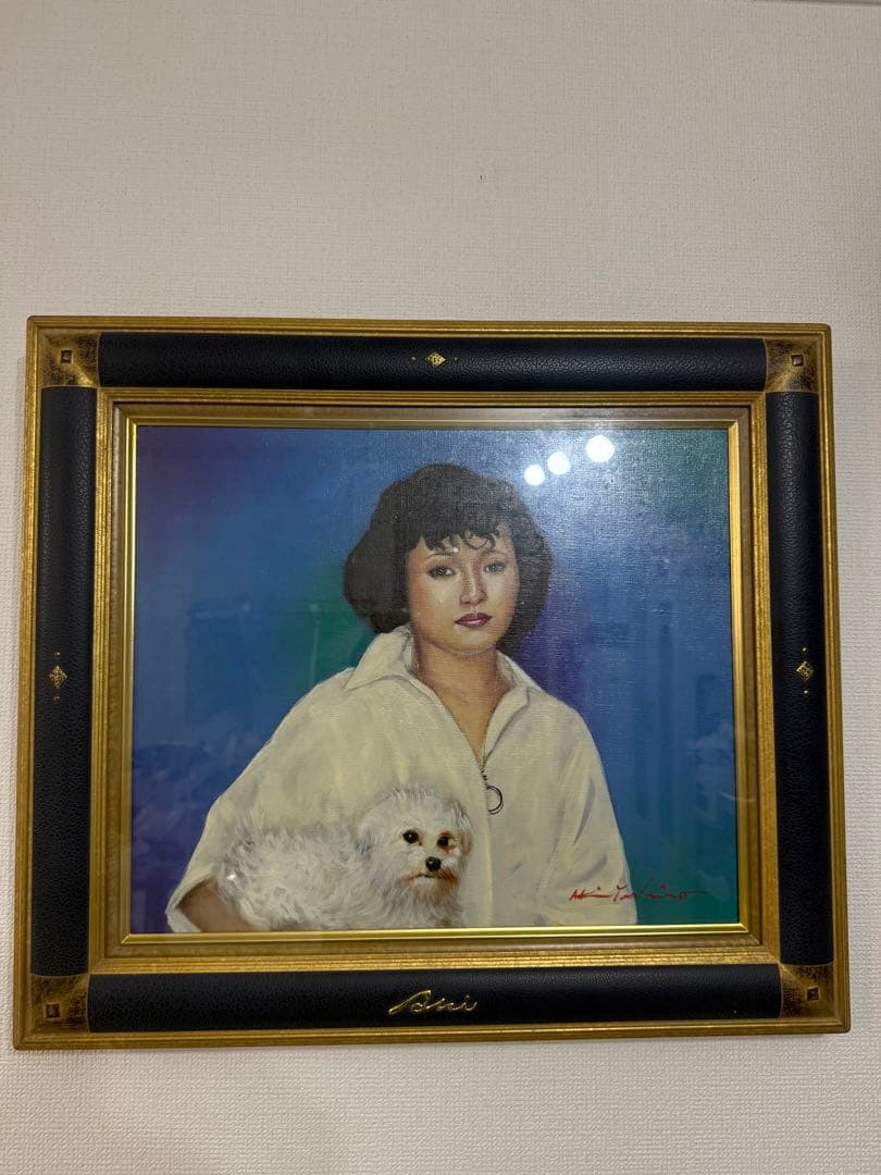 真作■八代亜紀 油彩画！貴重名画 オリジナル額 ミリオン・アート　サイン有り