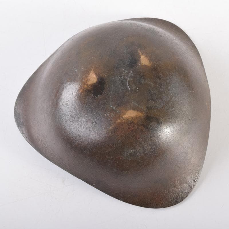 西村純一作　青銅　七宝飾り　灰落　灰皿　共箱　N　6968