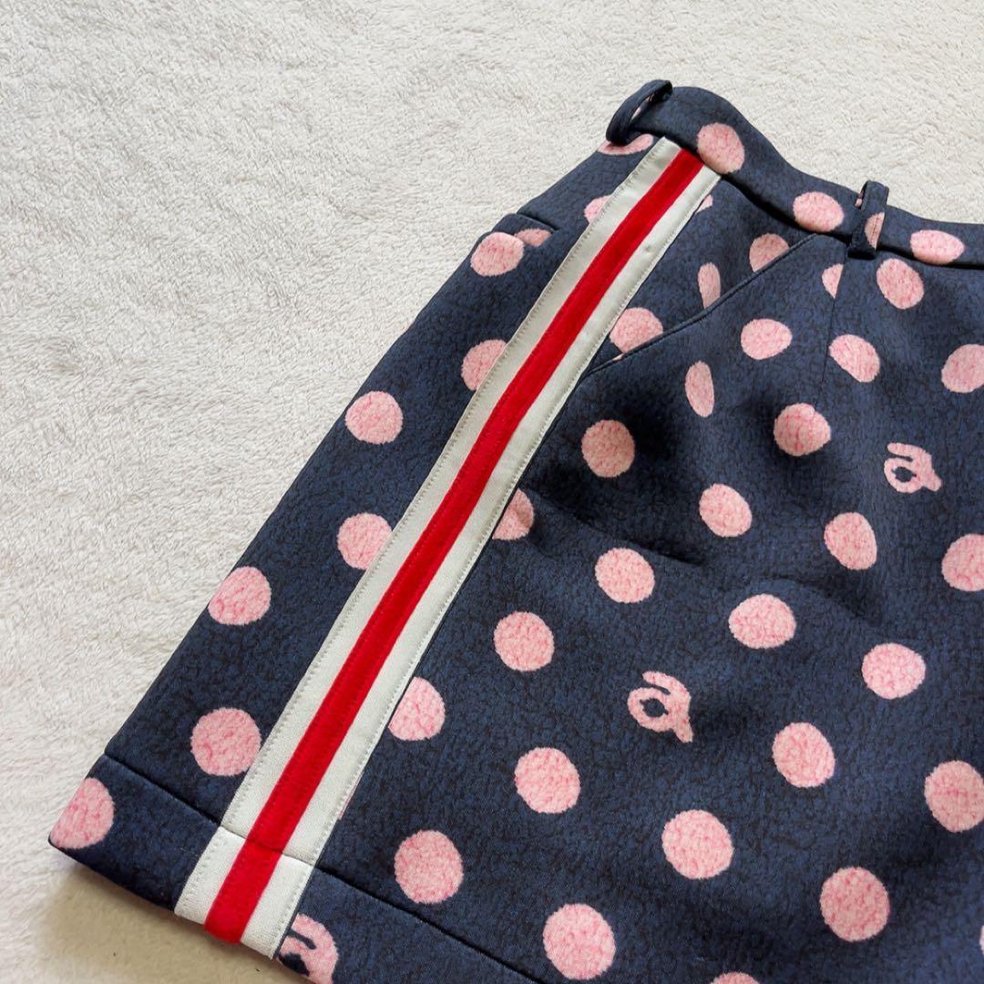 美品　アルチビオ　セットアップ　モックネック　スカート　水玉　ドット　ネイビー