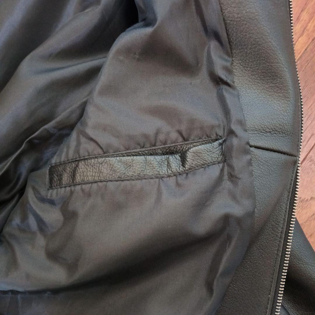 ✪美品！イタリア BOLINI ライダーズ レザージャケット ブラック 48 L