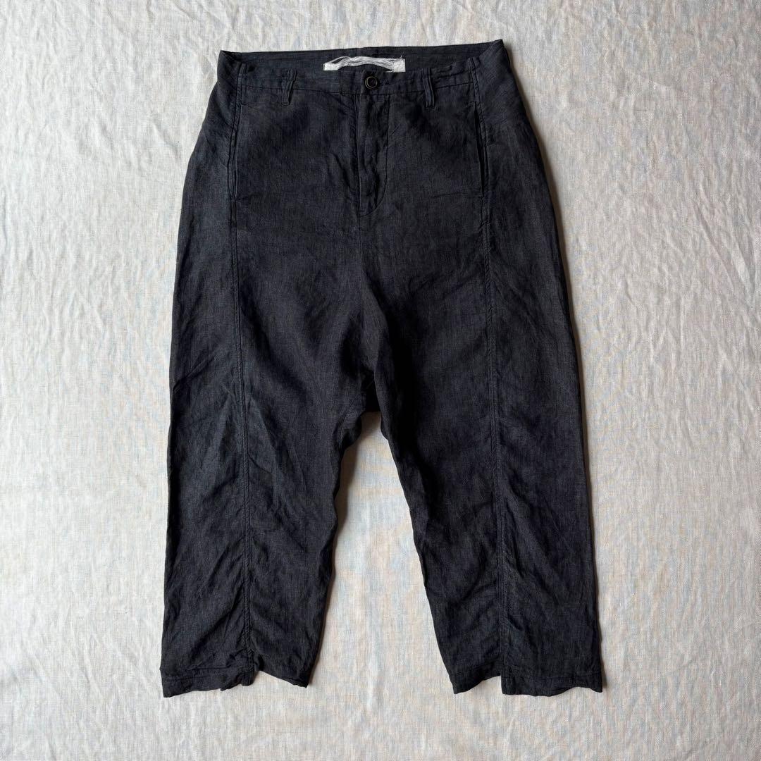 individual sentiments ブラック リネン サルエルパンツ