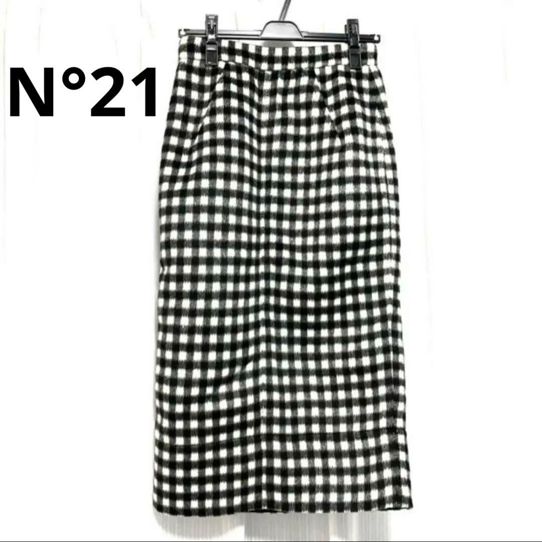 美品！N゜21☆ヌメロ ヴェントゥーノ☆チェックタイトスカート40