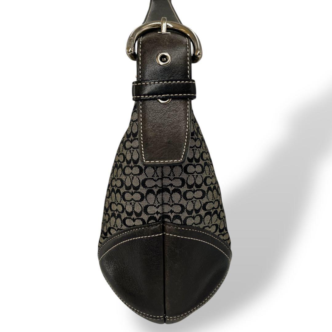 コーチ　ワンショルダーバッグ　ハーフムーン　ミニシグネチャー　キャンバス　y2k