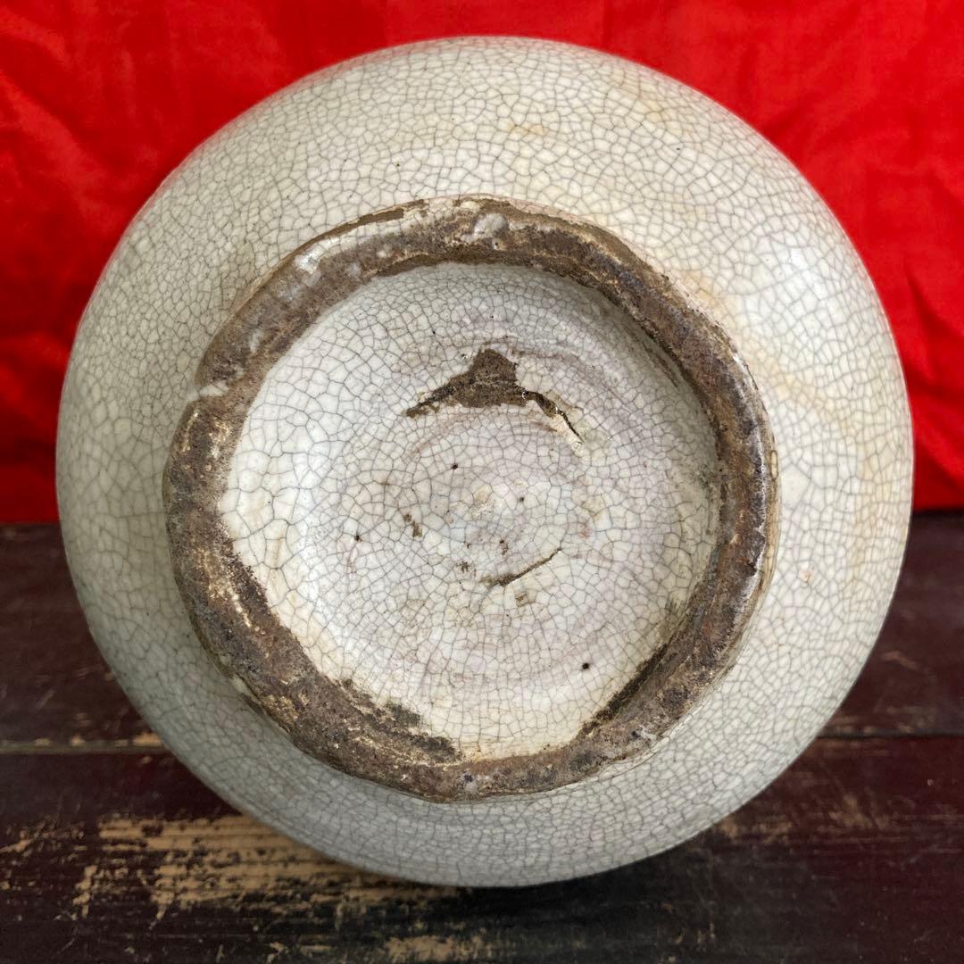 中国　鉄絵　瓶　徳利　蔓草図