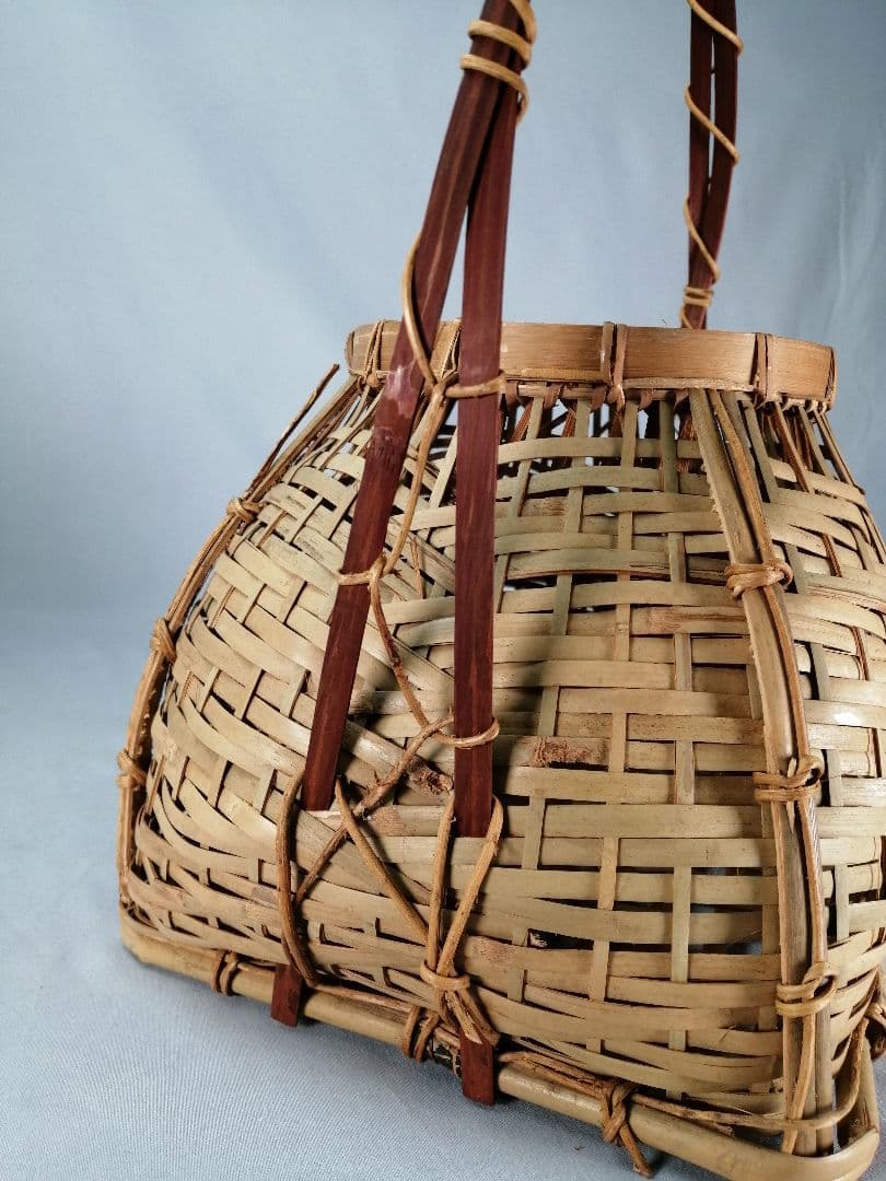 【茶事具】手付き四方籠　花籠　花入230