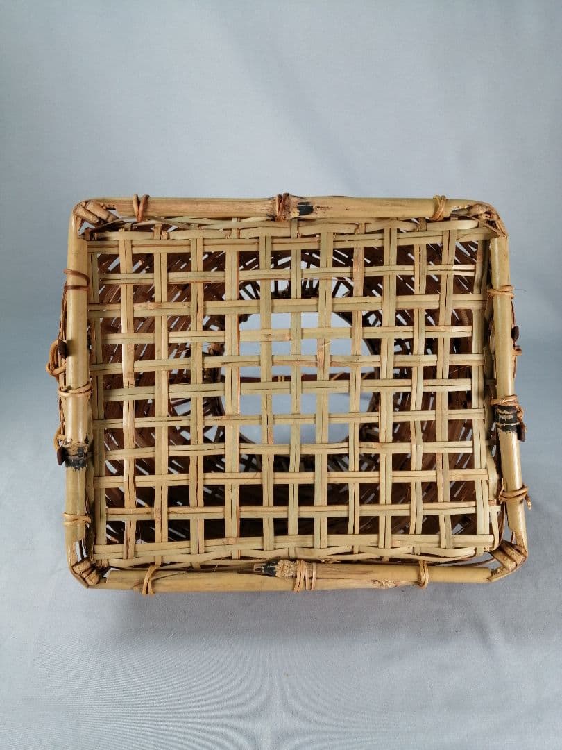 【茶事具】手付き四方籠　花籠　花入230