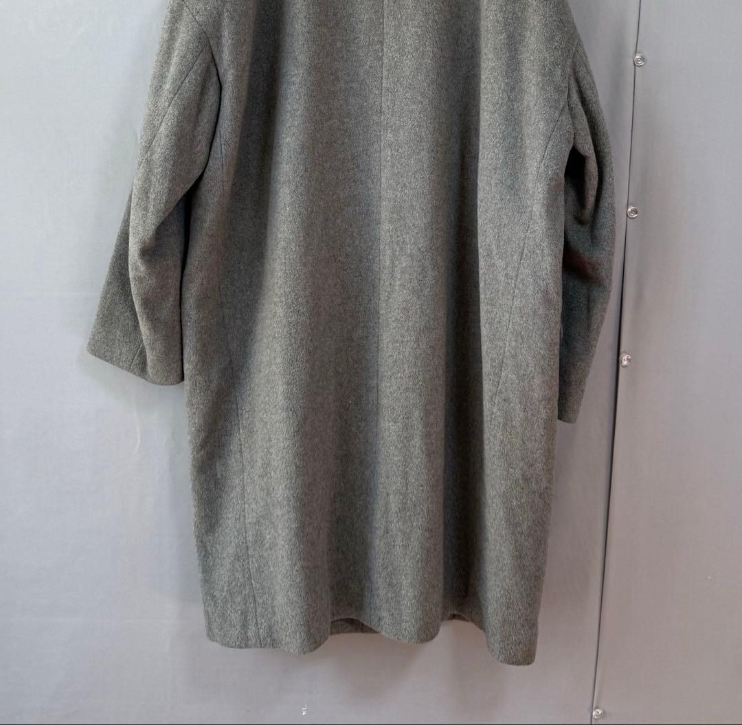 Nobleノーブル　カシミヤ混　軽量ボリュームコート　グレー　38