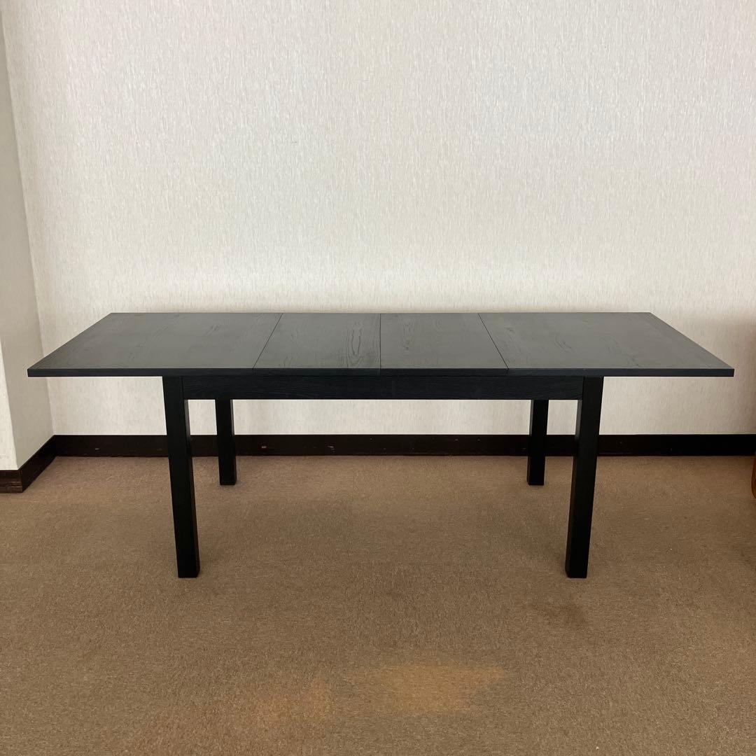 【送料込】IKEA イケア　伸長式ダイニングテーブル　BJURSTA ブラック②