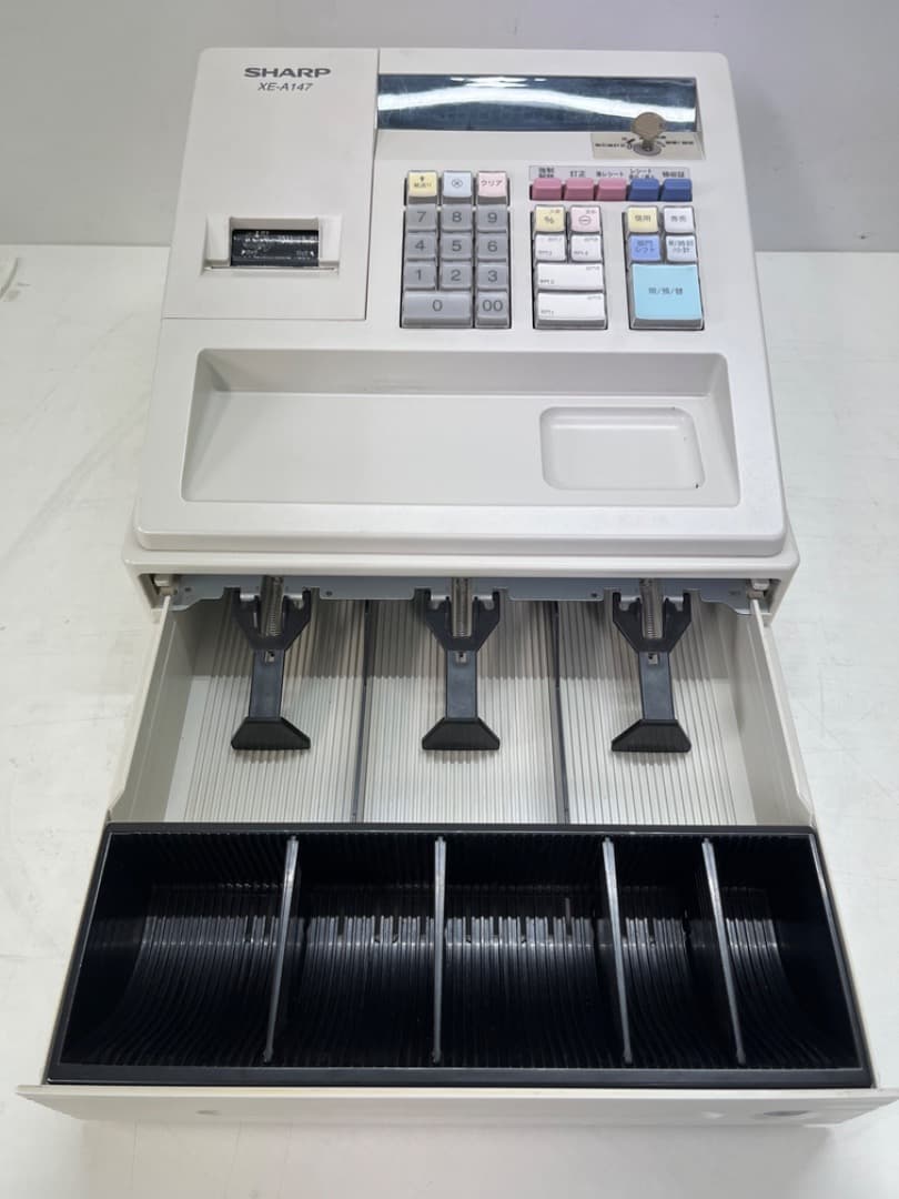 SHARP（シャープ）　電子レジスタ　XE-A147　ロール紙付　鍵付　f861
