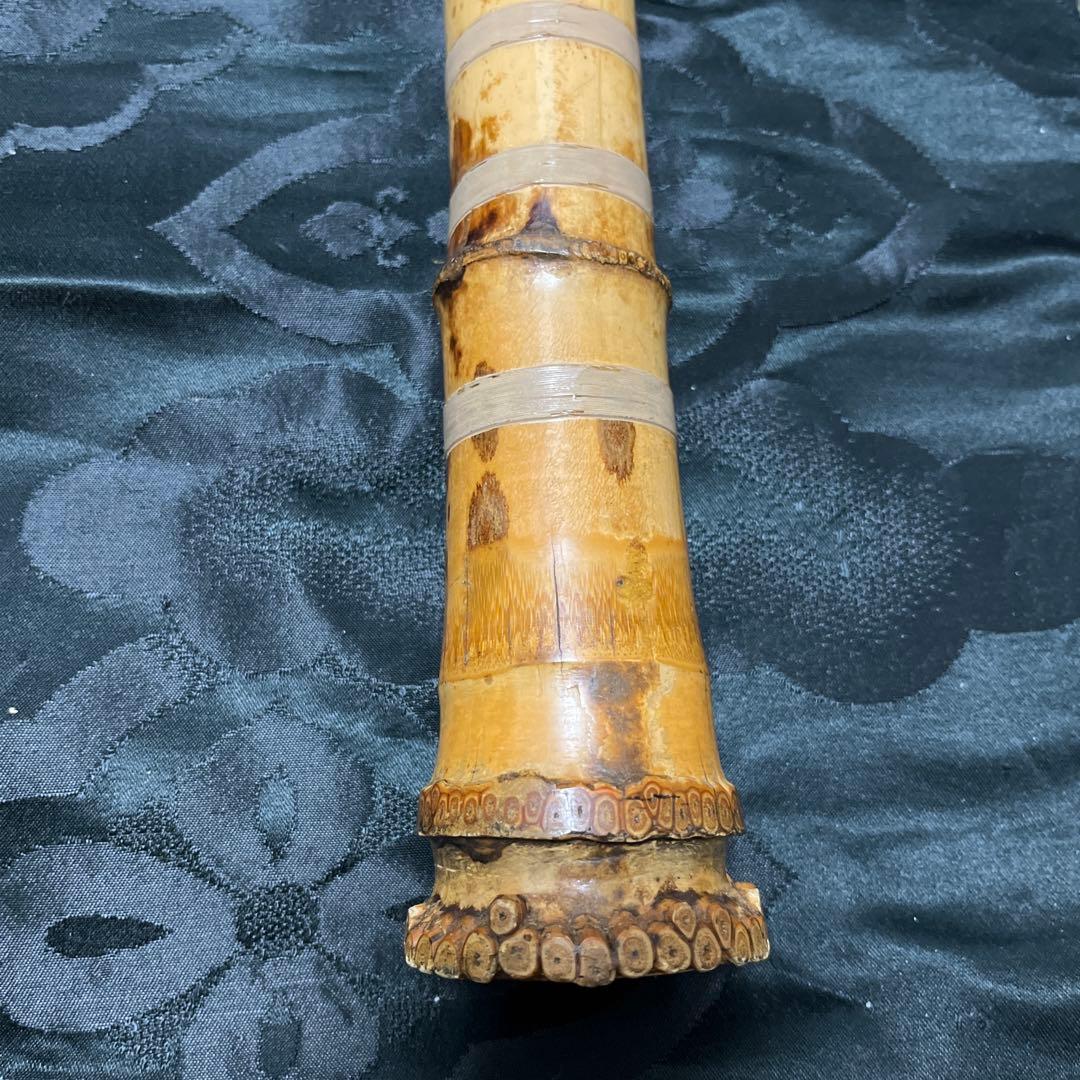 尺八 琴古流 在銘 竹治 2尺1寸管 中継ぎ籐巻き 銀三線 【音出し確認済み】