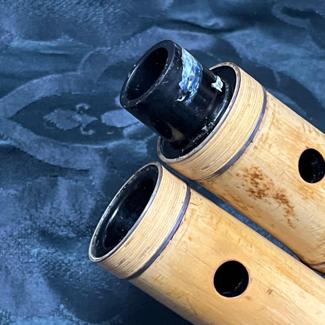 尺八 琴古流 在銘 竹治 2尺1寸管 中継ぎ籐巻き 銀三線 【音出し確認済み】