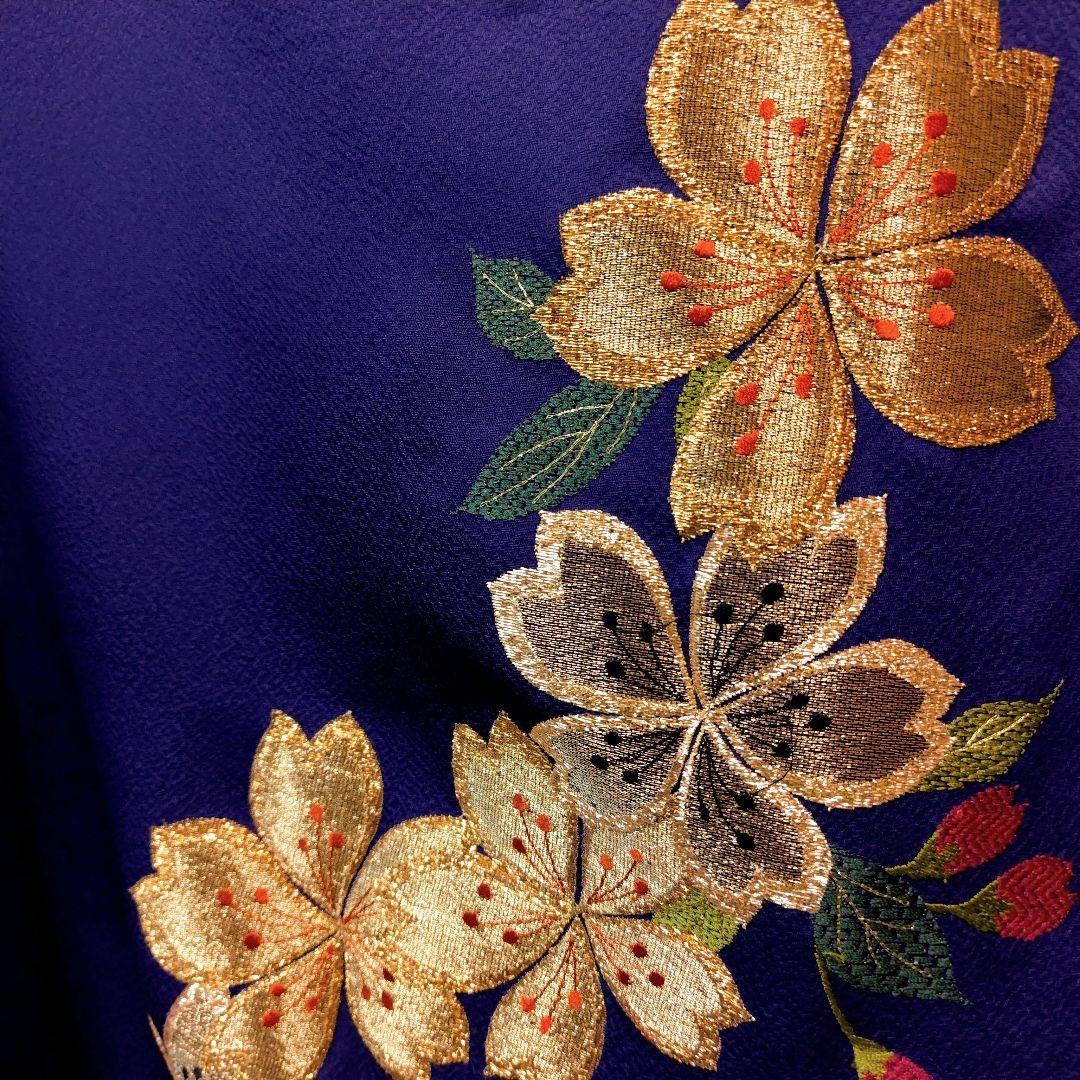 振袖フルセット(7点)・成人式・色無地振袖・高級縮緬・金刺繍・金彩加工・モダン