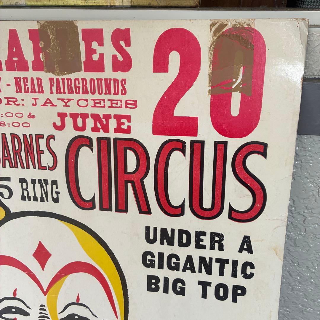 希少50'sアメリカアンティークピエロ遊園地サーカス広告　道化師ヴィンテージ雑貨
