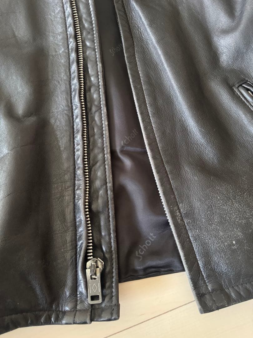 schott レザーシングルライダース 141型 40 【クリーニング済】