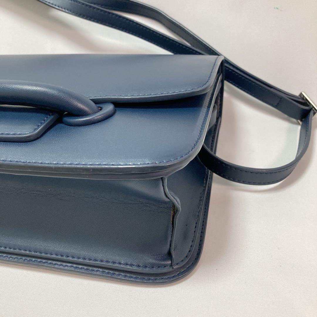 【美品】貴重 VASIC ヴァジック CITY ショルダーバッグ レザー 紺色