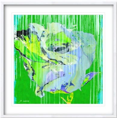 『LOVE GREEN』現代アート／カッコいい花 インテリア 絵画 縁起 贈り物