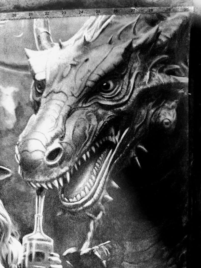 【※原画】手描きイラスト 色鉛筆画 アクリル画 絵画 SF