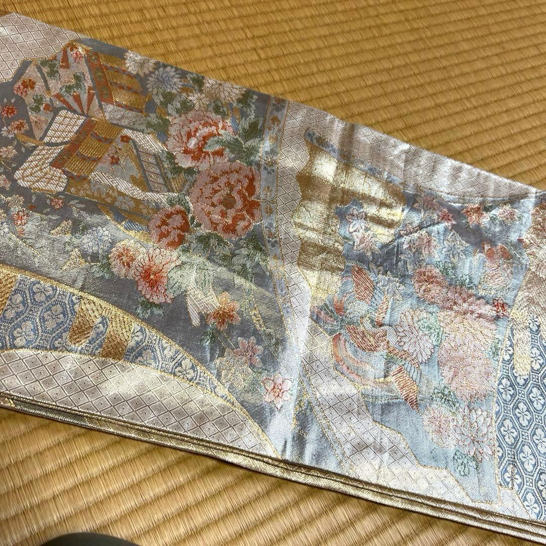 素敵な昭和アンティーク松と菊の刺繍中振袖　フルセット