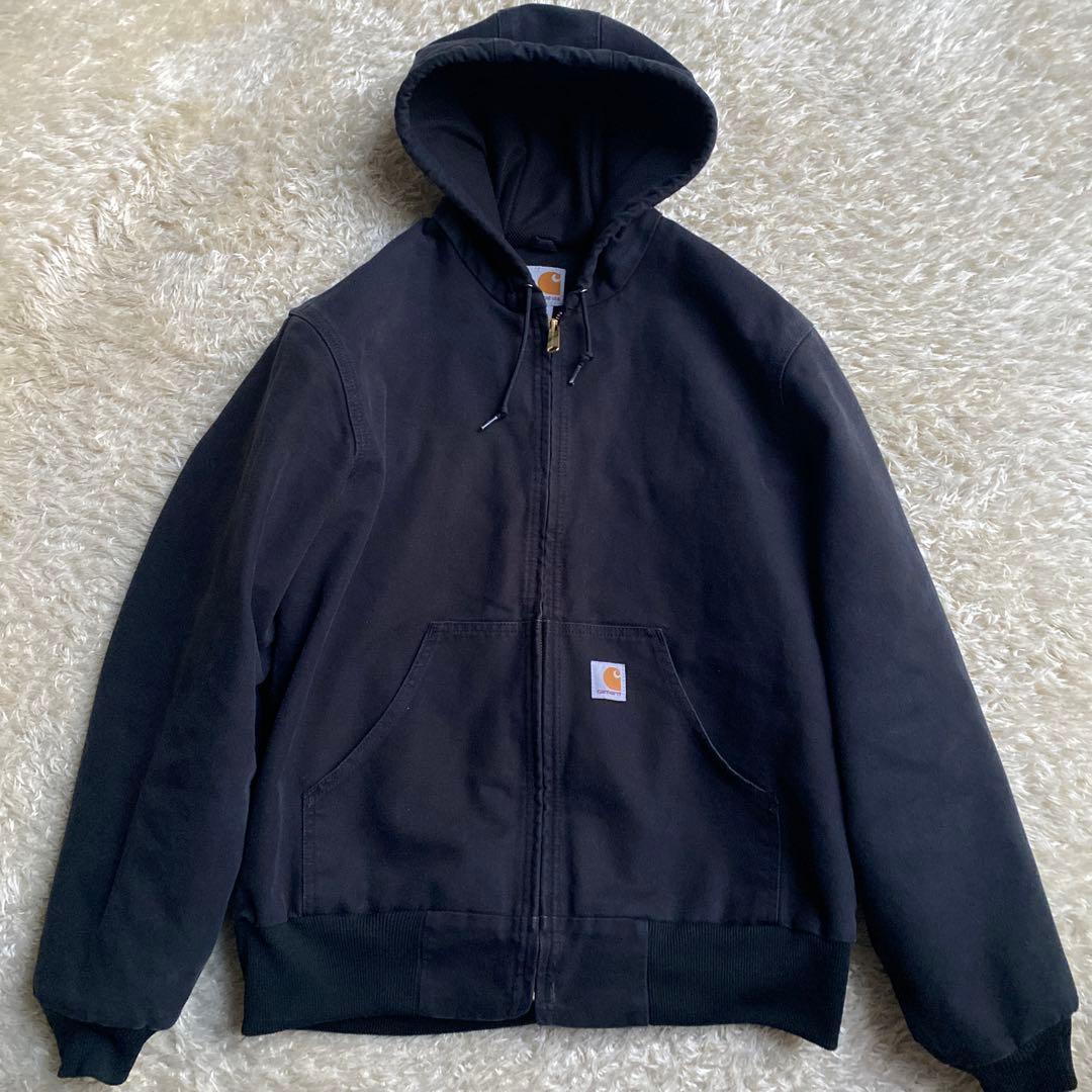 【USA製】カーハート アクティブジャケット BLK ブラック M ダック生地