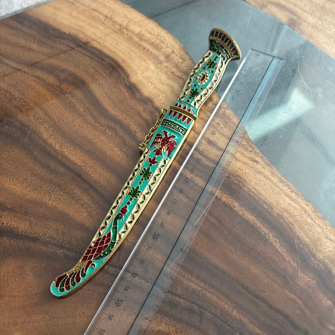 アンティーク雑貨エナメル装飾の短刀 約27センチ