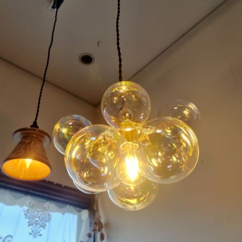 特価バブルガラスペンダントランプオーロラクリアバブルガラスシャンデリアシャボン玉